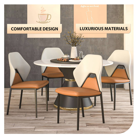 Eclat Collection Modern Upholstered Leather Dining Chair Set of 2