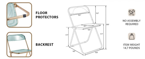 Lawrence Acrylic Folding Chair With Metal Frame