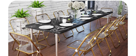 Lawrence Acrylic Folding Chair With Metal Frame