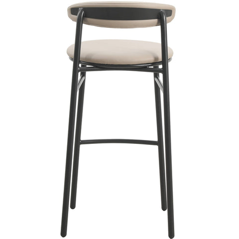 LeisureMod Lume Series Modern Bar Stool Upholstered in Polyester for Dining Room and Kitchen
