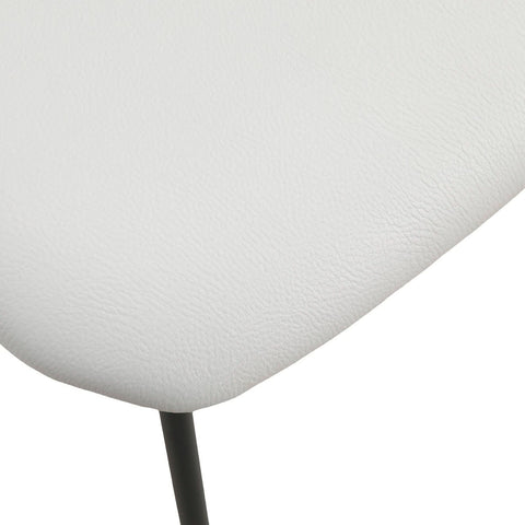 Lyra Leather Dining Chair with a Beech Wood Curved Back and Iron Legs