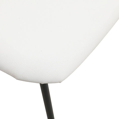 LeisureMod Lyra Modern Dining Chair in Upholstered Faux Leather with Beech Wood Back and Metal Legs