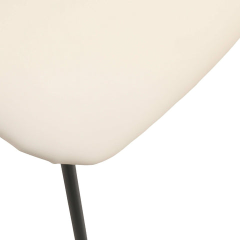 LeisureMod Lyra Modern Dining Chair in Upholstered Faux Leather with Beech Wood Back and Metal Legs