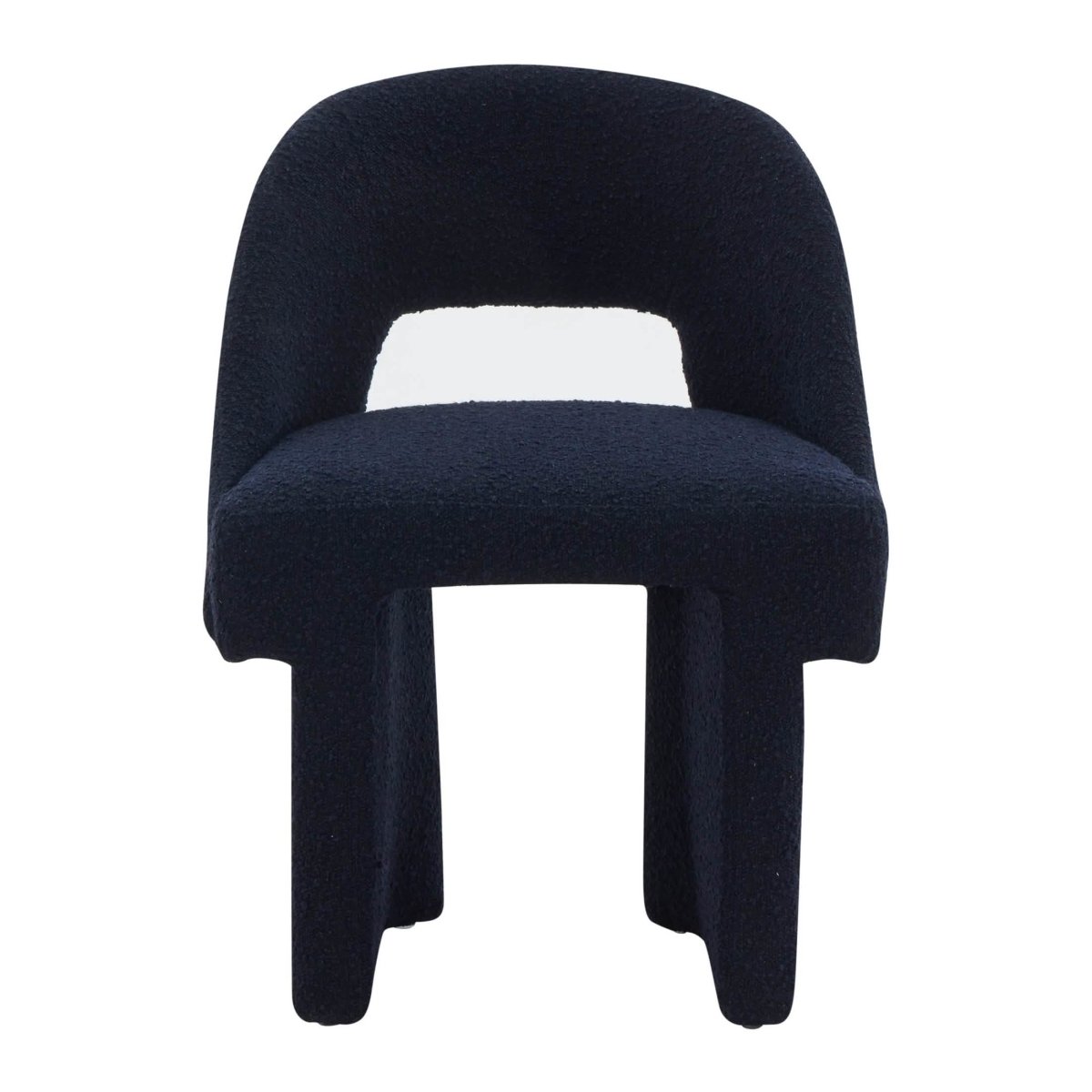 Quell Boucle Accent Chair Curved Open Back Design and Manufactured Wood Frame Accent Chair Leisuremod