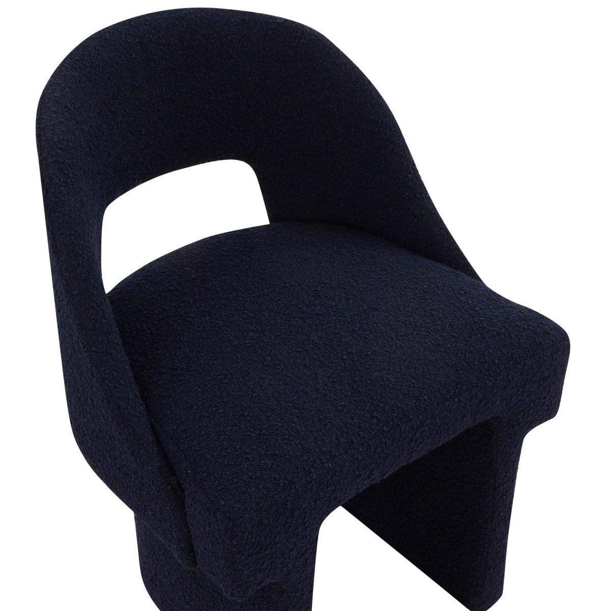 Quell Boucle Accent Chair Curved Open Back Design and Manufactured Wood Frame Accent Chair Leisuremod