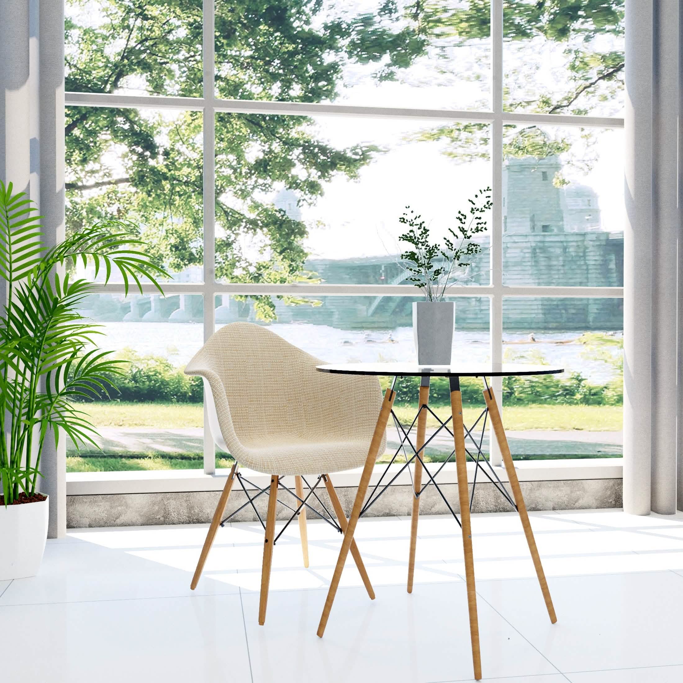 Leisuremod Accent Chair Willow Modern Fabric Eiffel Base Accent Side Chair