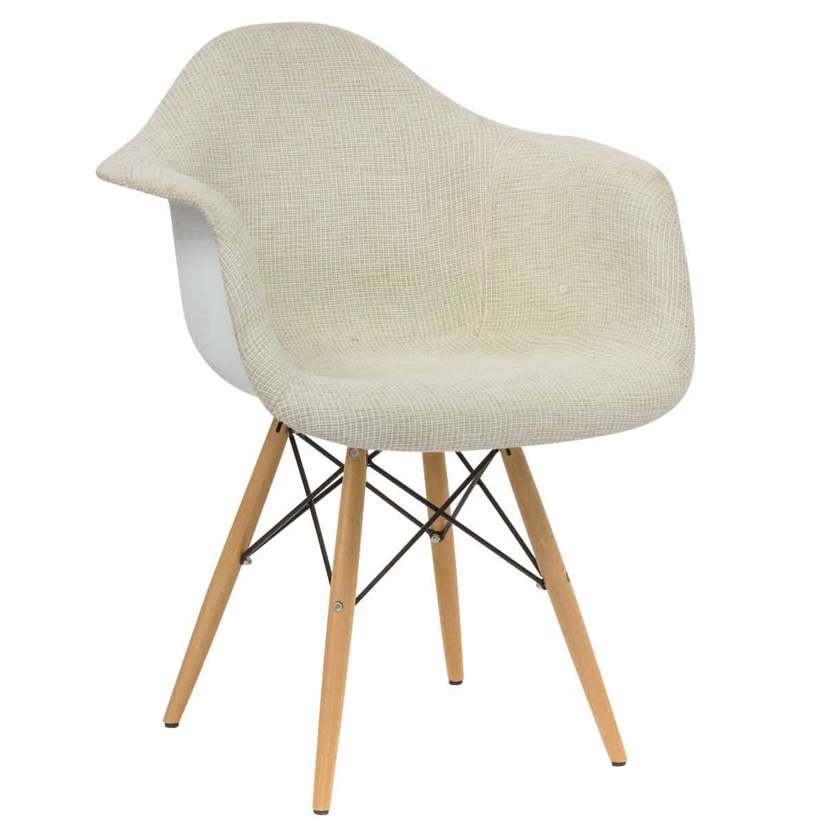 Leisuremod Accent Chair Willow Modern Fabric Eiffel Base Accent Side Chair