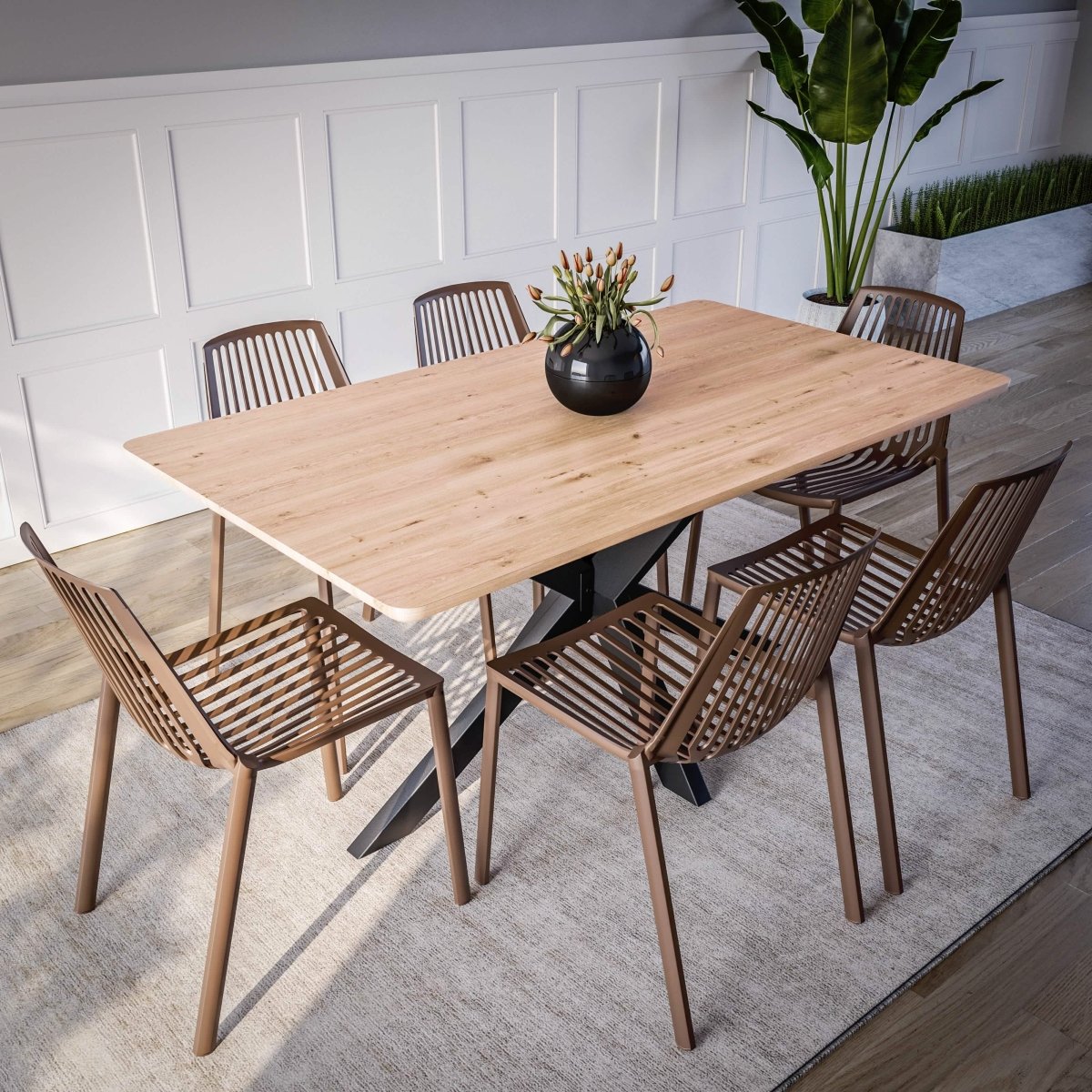 LeisureMod Acken Plastic Stackable Dining Chair