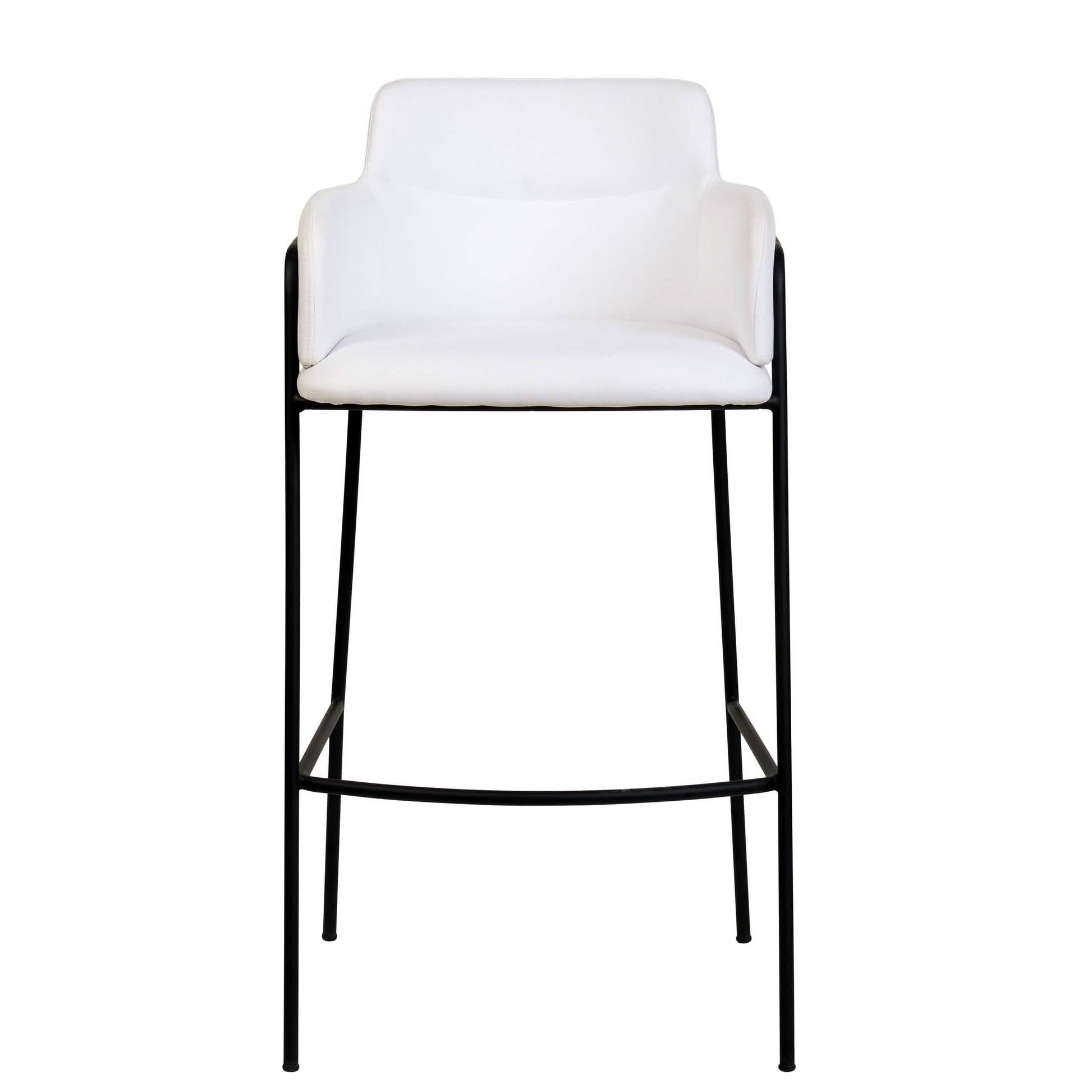 Axis 40" Bar Stool with Ergonomic Design, Powder-Coated Base, and Footrest in Black/Gold Velvet Black Black Bar Stools Leisuremod