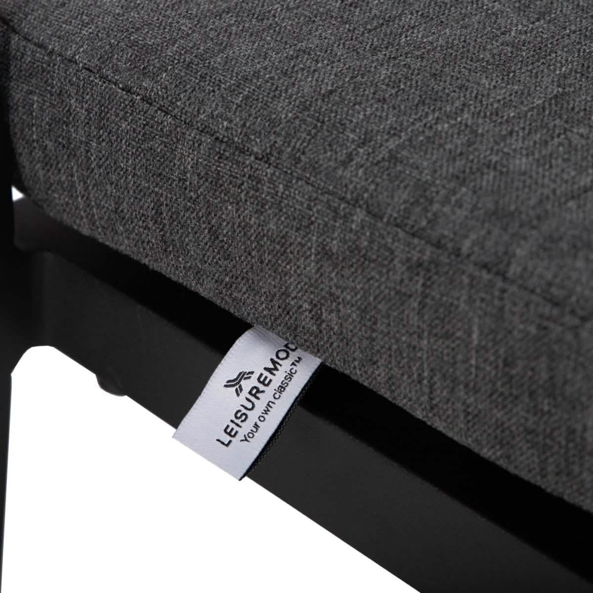 Chelsea Modern Patio Bar Chair in Powder-Coated Aluminum with Removable Cushion Charcoal Bar Stools Leisuremod