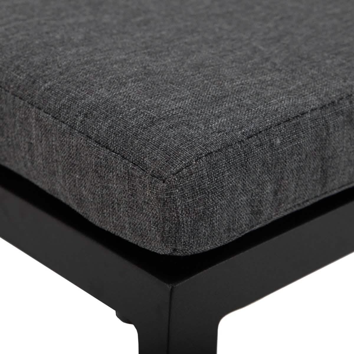 Chelsea Modern Patio Bar Chair in Powder-Coated Aluminum with Removable Cushion Charcoal Bar Stools Leisuremod