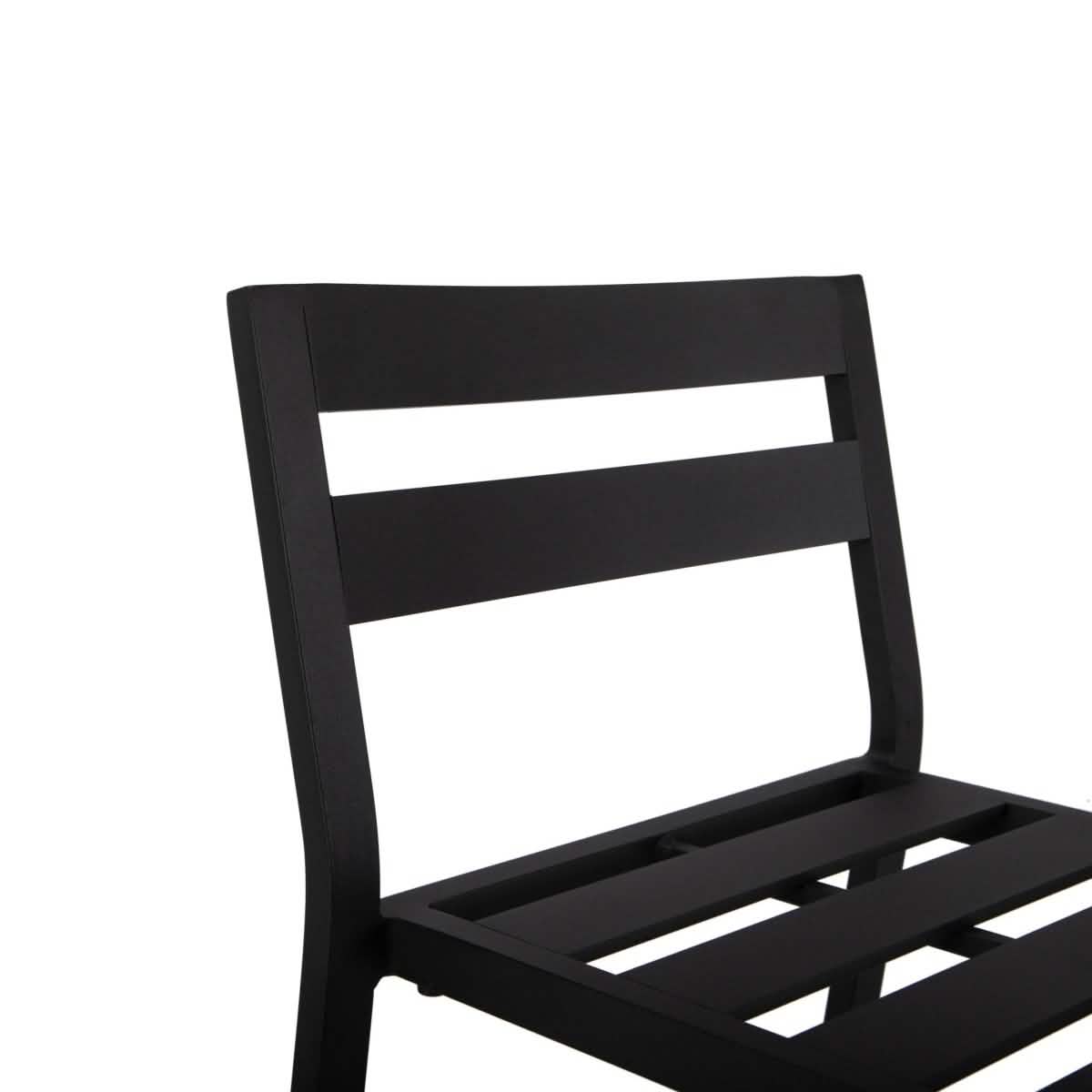 Chelsea Modern Patio Bar Chair in Powder-Coated Aluminum with Removable Cushion Charcoal Bar Stools Leisuremod