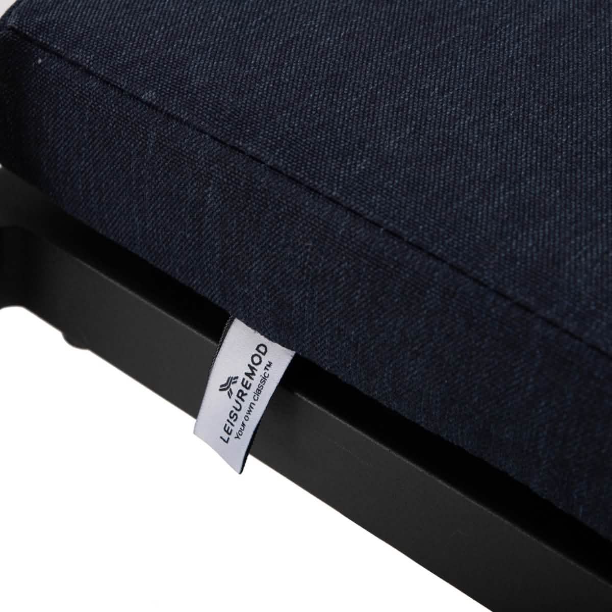 Chelsea Modern Patio Bar Chair in Powder-Coated Aluminum with Removable Cushion Blue Bar Stools Leisuremod