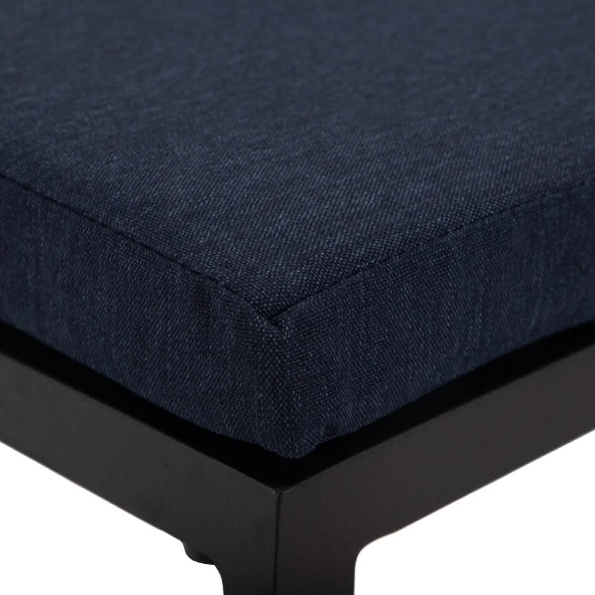 Chelsea Modern Patio Bar Chair in Powder-Coated Aluminum with Removable Cushion Blue Bar Stools Leisuremod