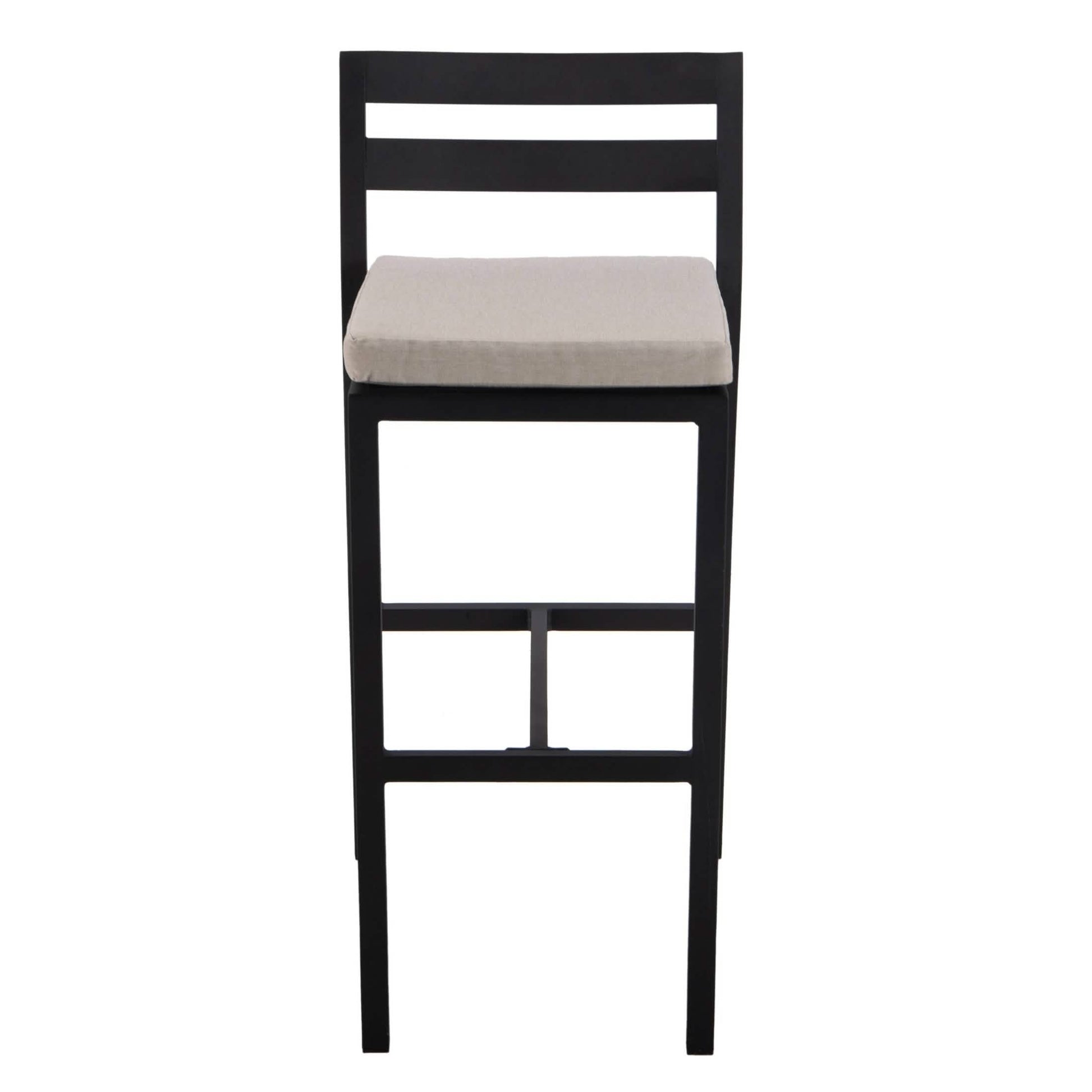 Chelsea Modern Patio Bar Chair in Powder-Coated Aluminum with Removable Cushion Beige Bar Stools Leisuremod