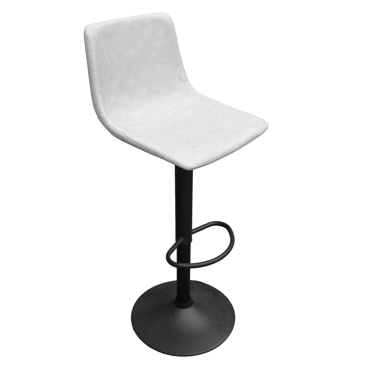 Tilbury Modern Adjustable Bar Stool with Footrest and 360-Degree Swivel Light Grey Bar Stools Leisuremod