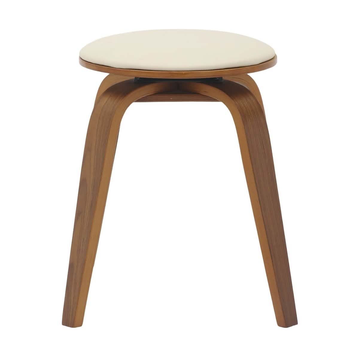 Pelya Mordern Wooden Dining Stool With Walnut Color Frame Walnut Light Taupe Bar Stools Leisuremod