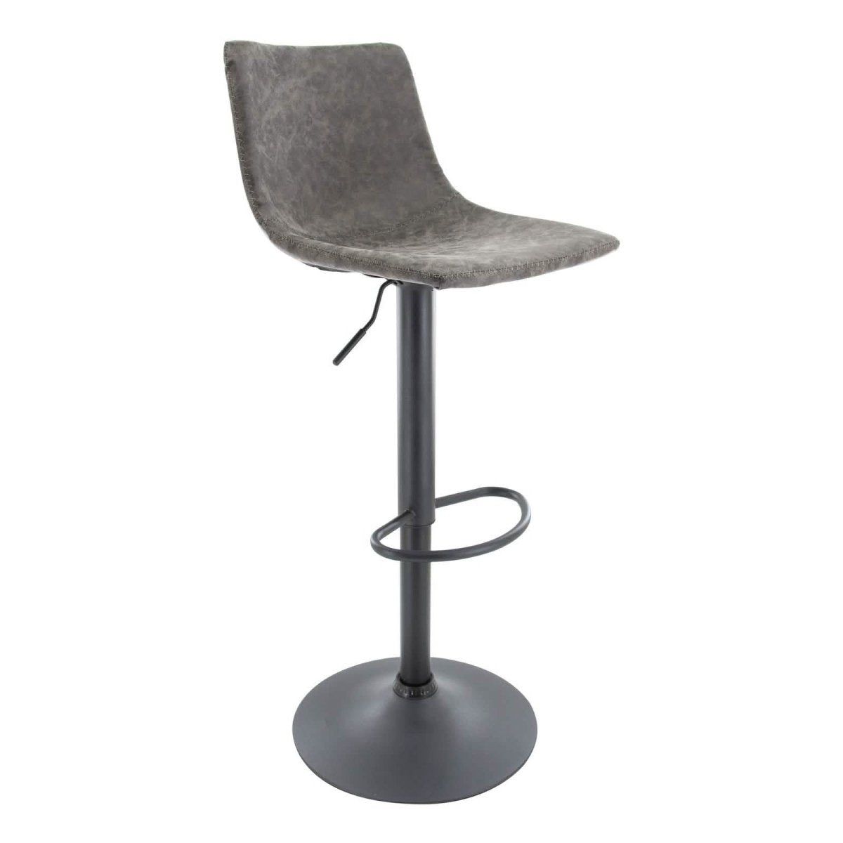 Tilbury Modern Adjustable Bar Stool with Footrest and 360-Degree Swivel Peacock Blue Bar Stools Leisuremod
