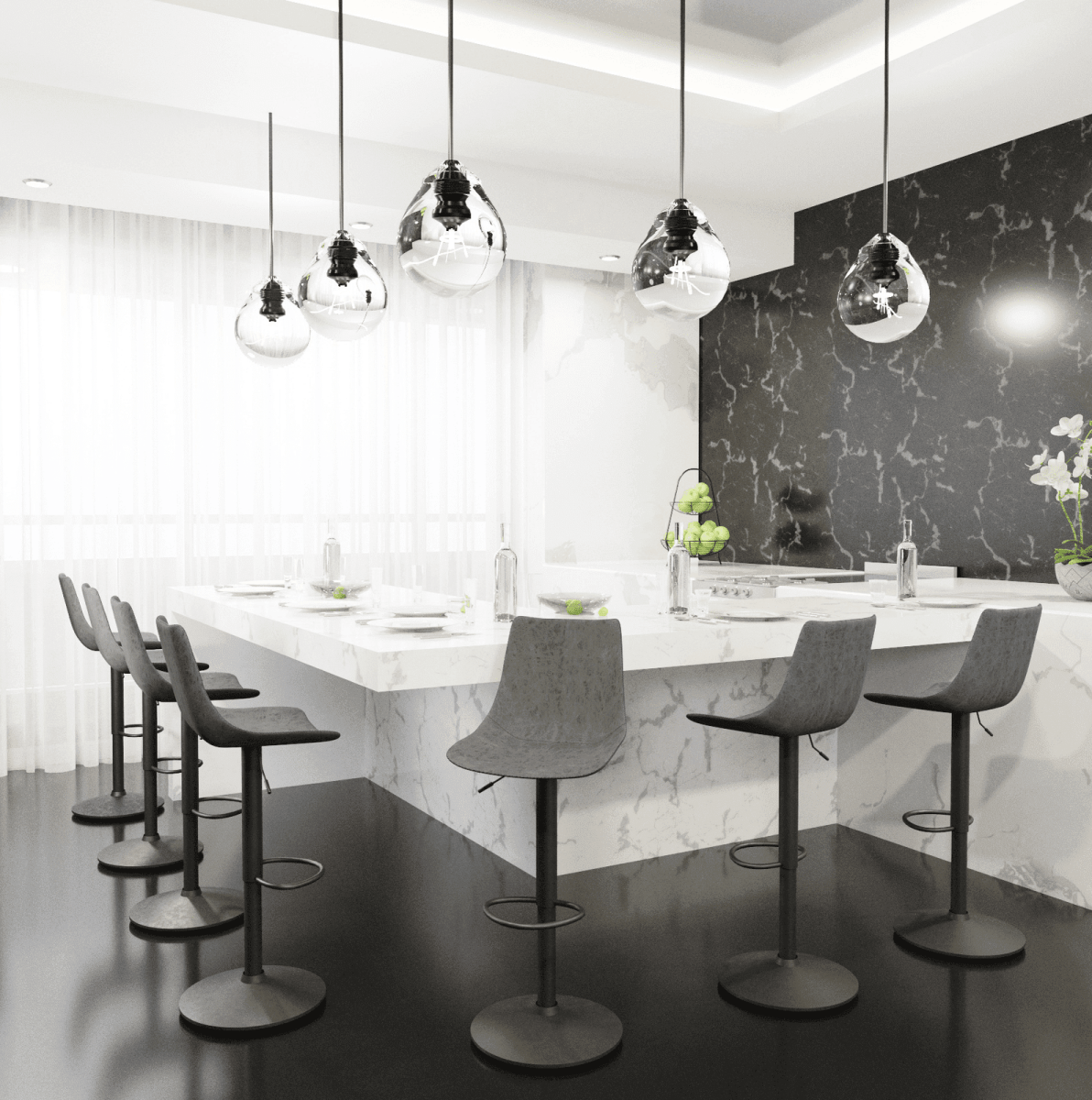 Tilbury Modern Adjustable Bar Stool with Footrest and 360-Degree Swivel Peacock Blue Bar Stools Leisuremod