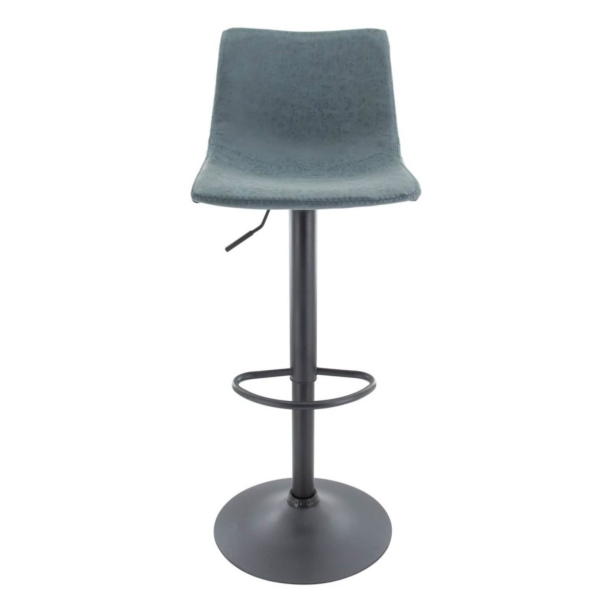 Tilbury Modern Adjustable Bar Stool with Footrest and 360-Degree Swivel Peacock Blue Bar Stools Leisuremod