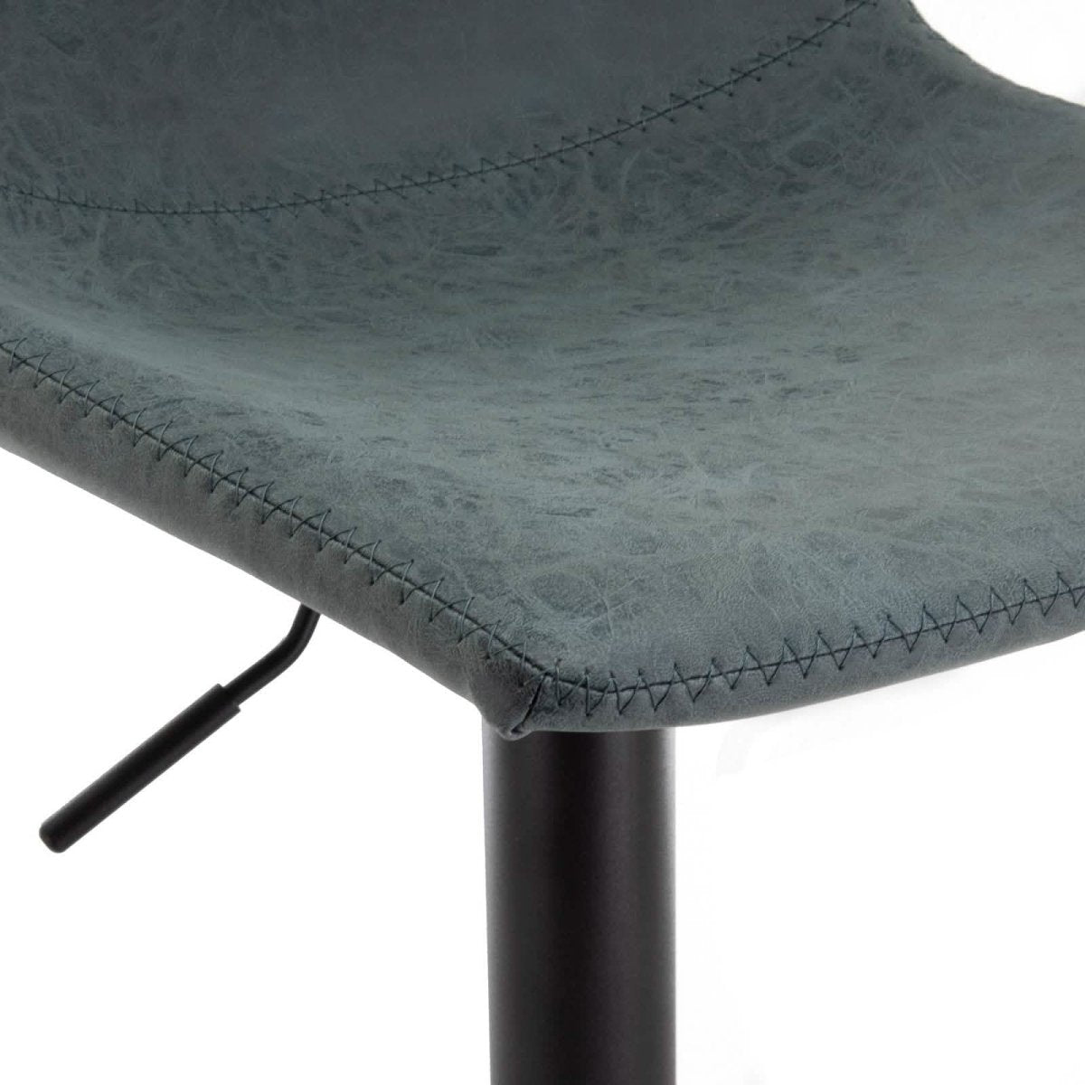 Tilbury Modern Adjustable Bar Stool with Footrest and 360-Degree Swivel Peacock Blue Bar Stools Leisuremod