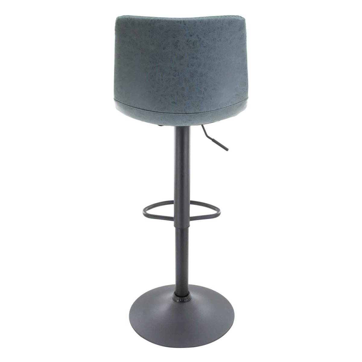 Tilbury Modern Adjustable Bar Stool with Footrest and 360-Degree Swivel Peacock Blue Bar Stools Leisuremod
