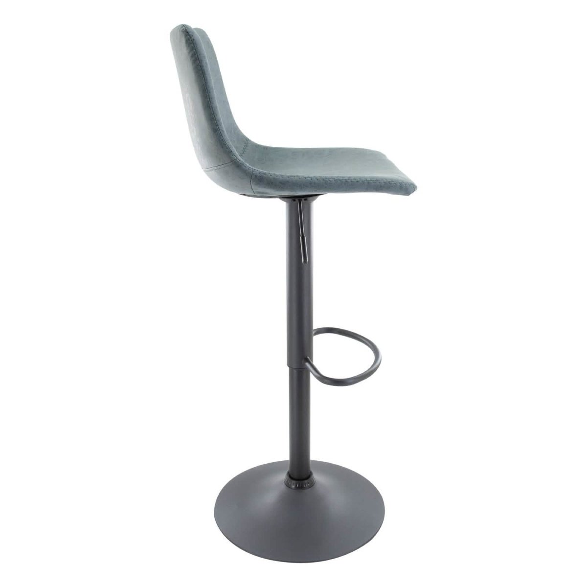 Tilbury Modern Adjustable Bar Stool with Footrest and 360-Degree Swivel Peacock Blue Bar Stools Leisuremod