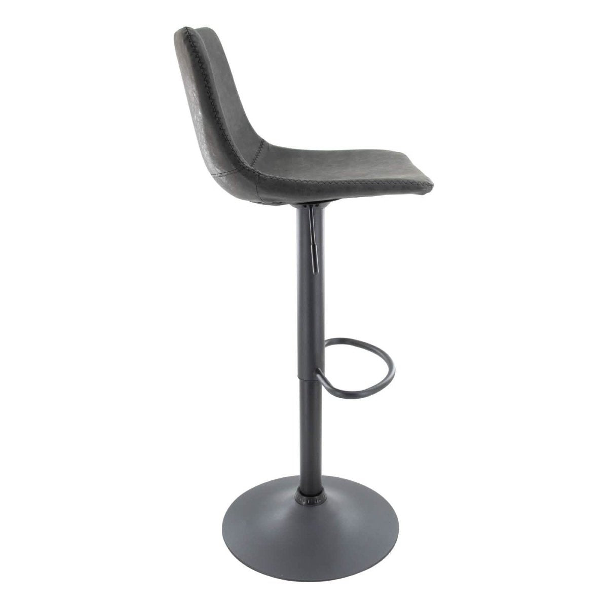 Tilbury Modern Adjustable Bar Stool with Footrest and 360-Degree Swivel Peacock Blue Bar Stools Leisuremod