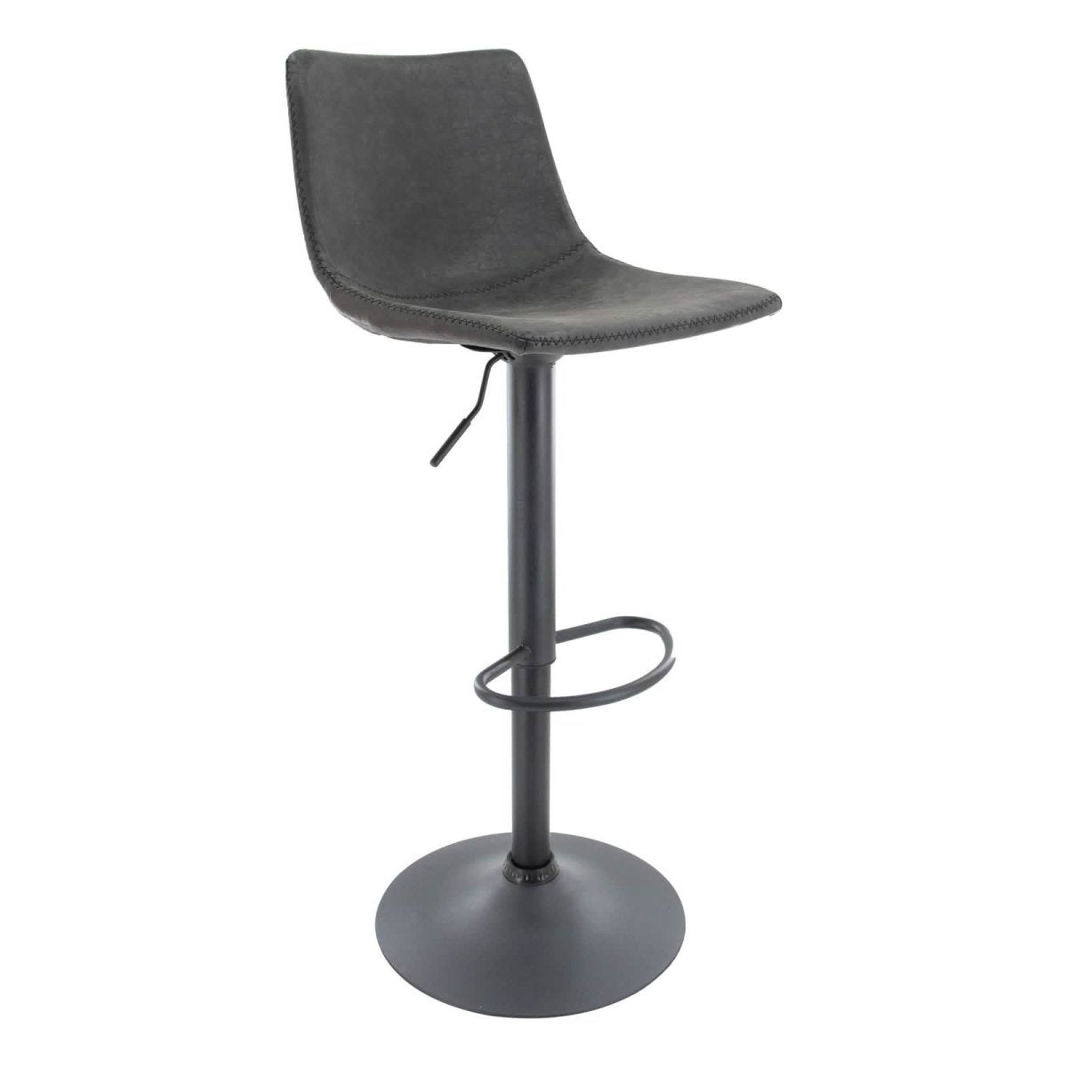 Tilbury Modern Adjustable Bar Stool with Footrest and 360-Degree Swivel Peacock Blue Bar Stools Leisuremod