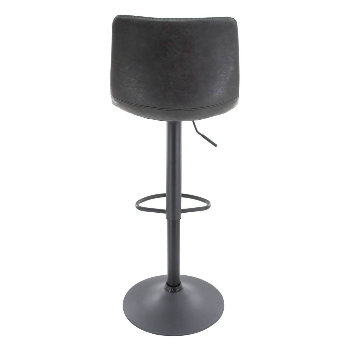Tilbury Modern Adjustable Bar Stool with Footrest and 360-Degree Swivel Charcoal Black Bar Stools Leisuremod