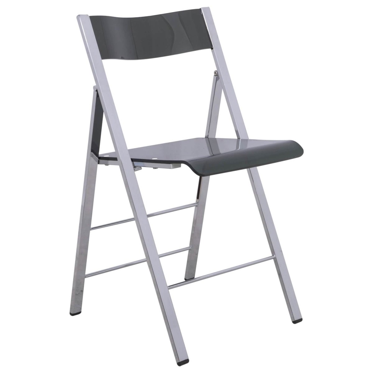 Menno Modern Acrylic Folding Chair Black Leisuremod