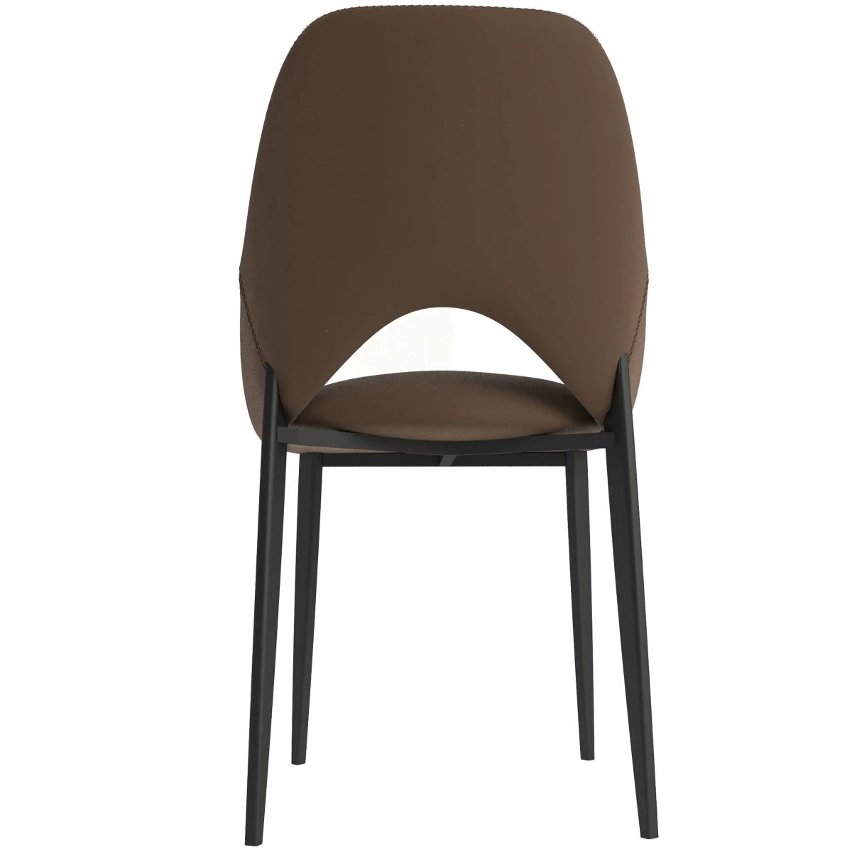Leisuremod CHAIR Amalfi Upholstered Dining Chair with a Curved Open Back Design in Black Iron