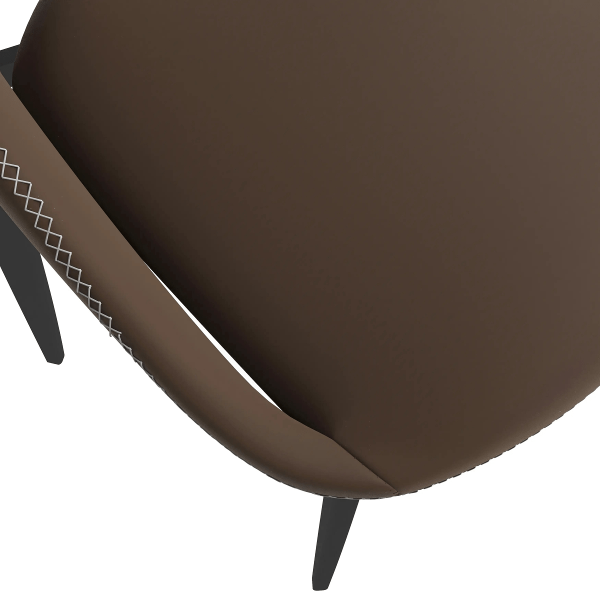 Leisuremod CHAIR Amalfi Upholstered Dining Chair with a Curved Open Back Design in Black Iron