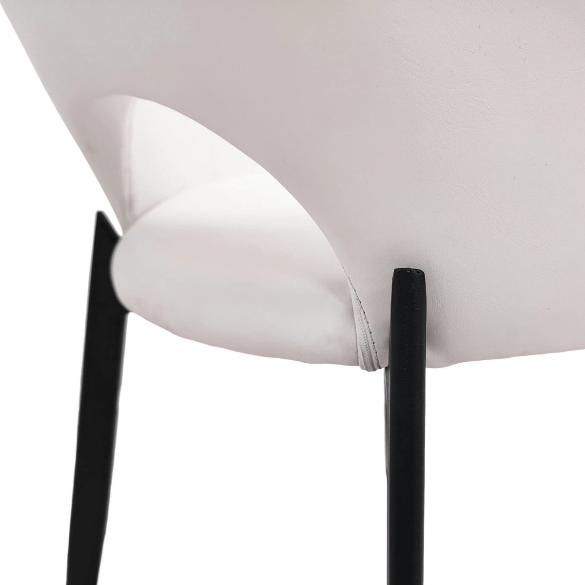 Leisuremod CHAIR Amalfi Upholstered Dining Chair with a Curved Open Back Design in Black Iron