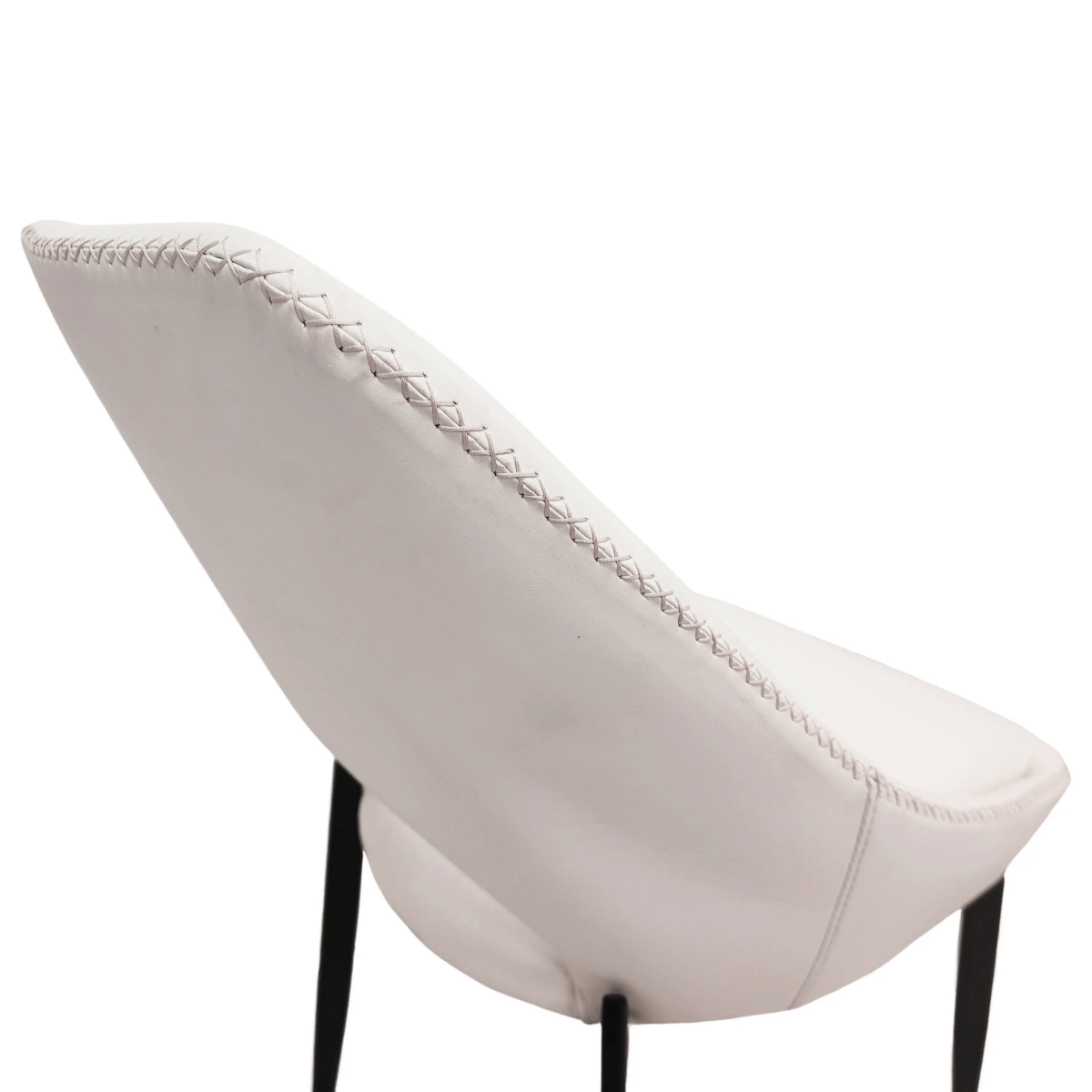 Leisuremod CHAIR Amalfi Upholstered Dining Chair with a Curved Open Back Design in Black Iron