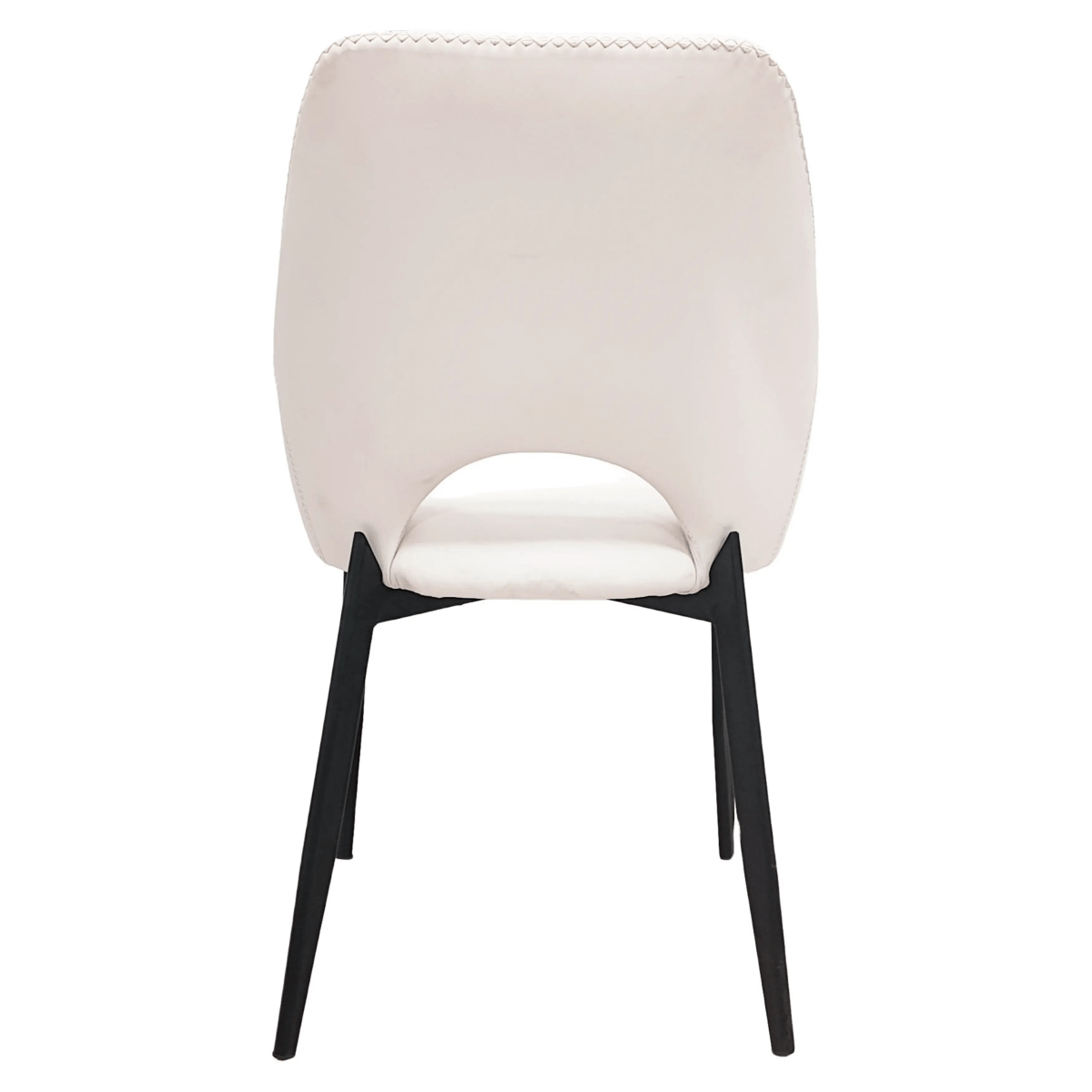 Leisuremod CHAIR Amalfi Upholstered Dining Chair with a Curved Open Back Design in Black Iron