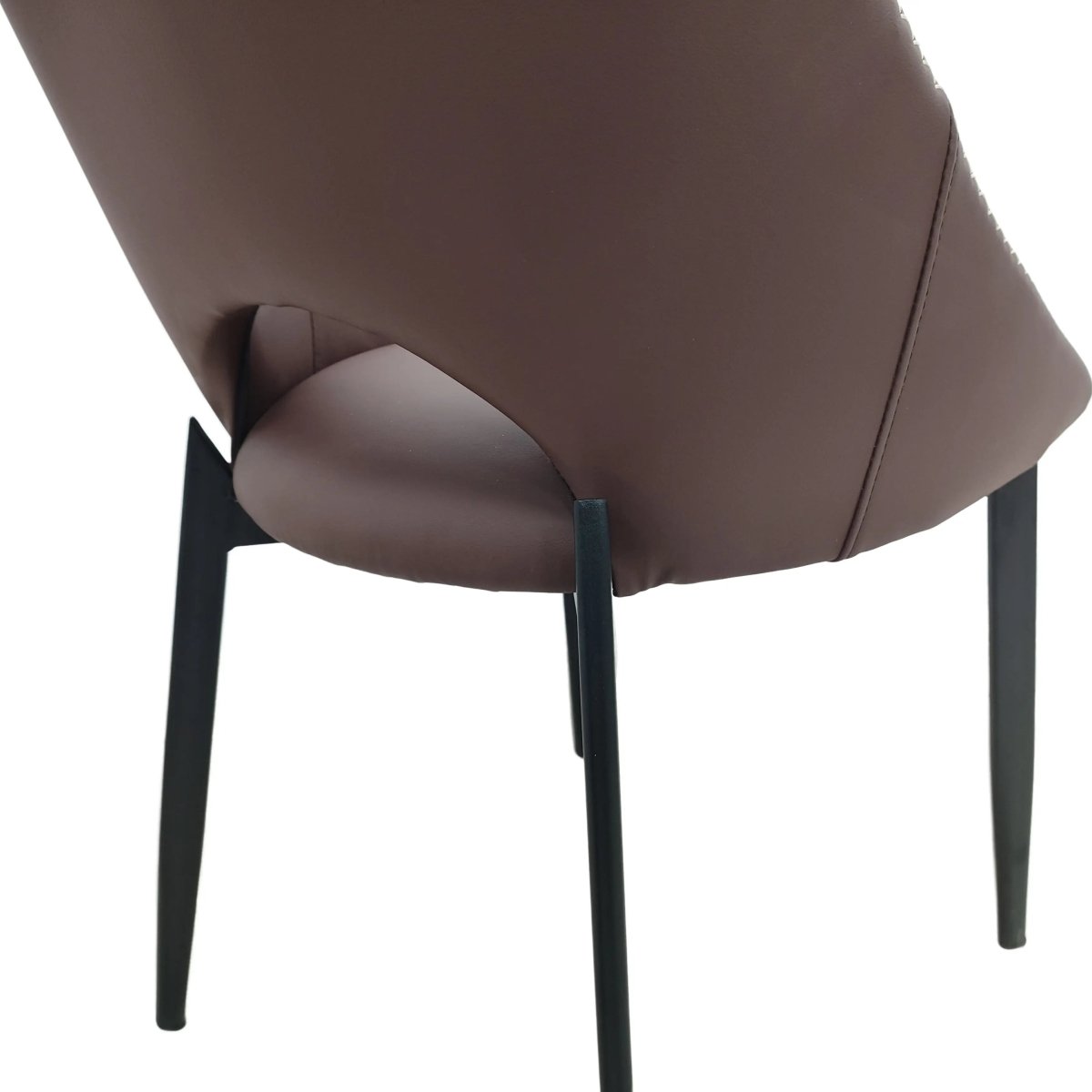 Leisuremod CHAIR Amalfi Upholstered Dining Chair with a Curved Open Back Design in Black Iron