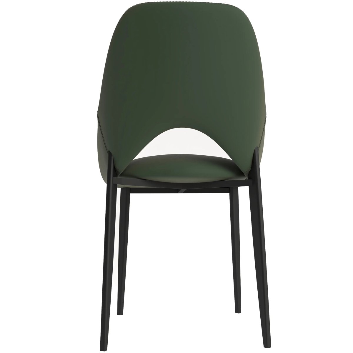 Leisuremod CHAIR Amalfi Upholstered Dining Chair with a Curved Open Back Design in Black Iron