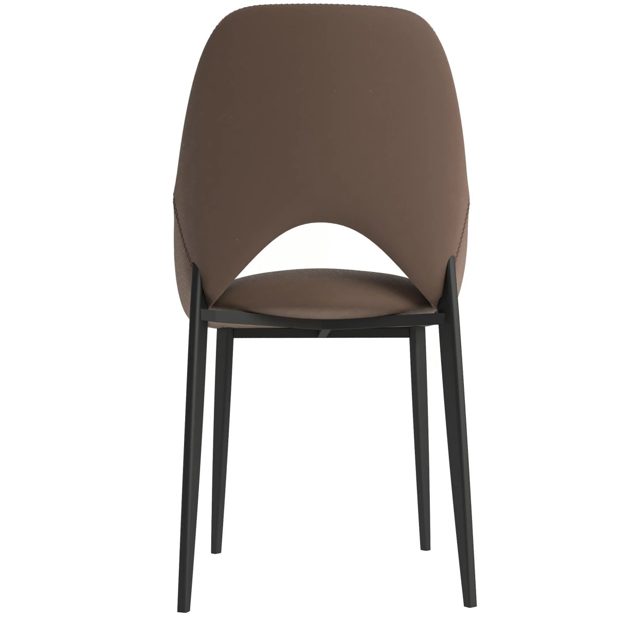 Leisuremod CHAIR Amalfi Upholstered Dining Chair with a Curved Open Back Design in Black Iron