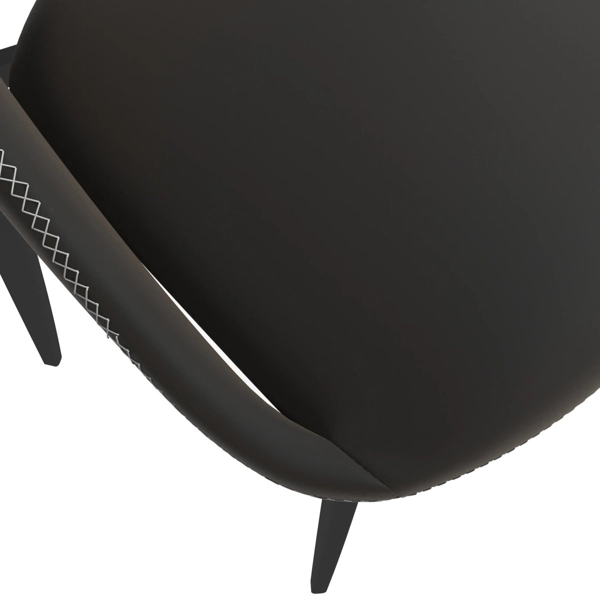 Leisuremod CHAIR Amalfi Upholstered Dining Chair with a Curved Open Back Design in Black Iron