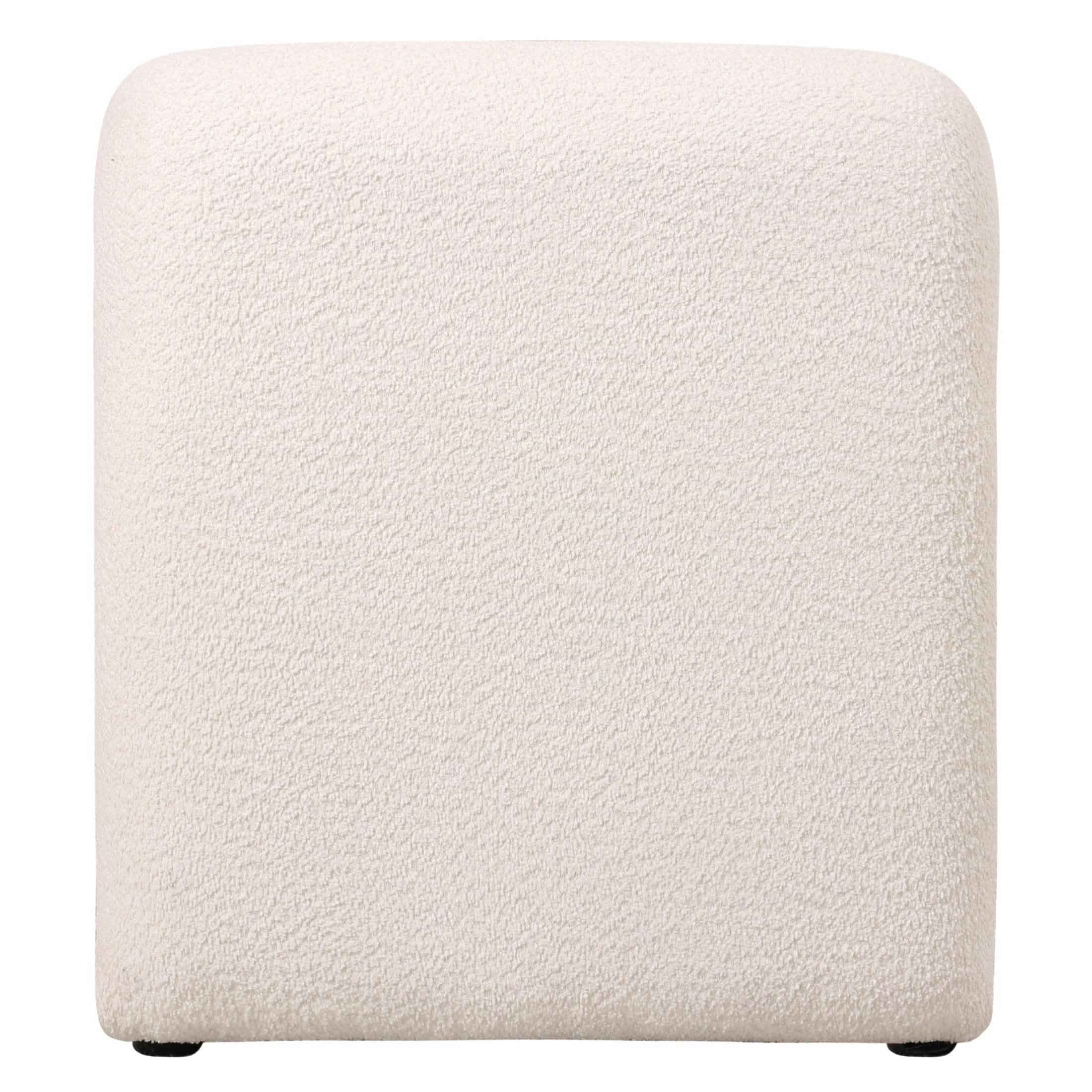 Klyx Accent Chair Upholstered in Boucle/Velvet Padded Seat and Back with Iron Frame White Boucle Chair Leisuremod