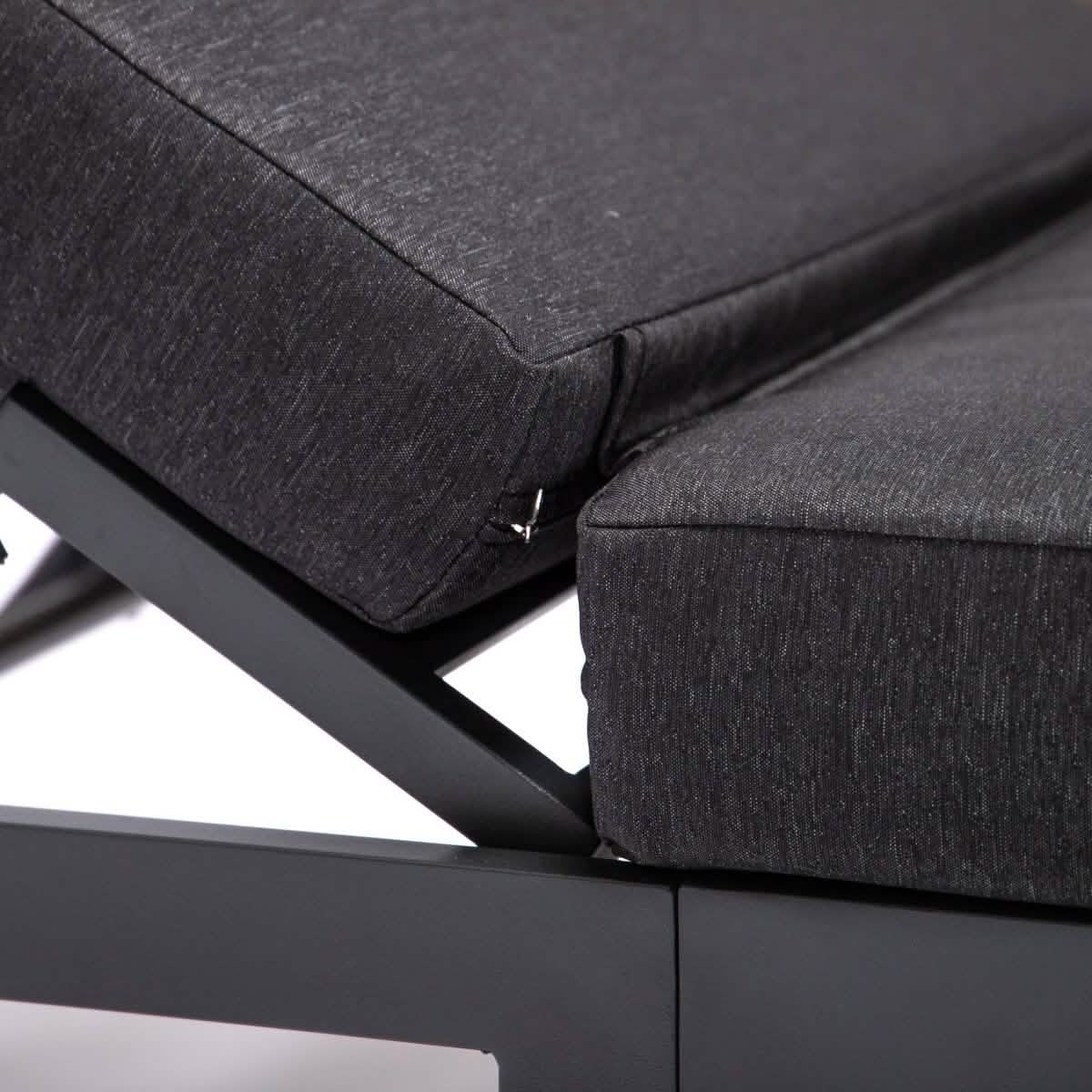 Chelsea Outdoor Chaise Lounge Chair With Side Table and Removable Cushions Chaise Lounge Chair Leisuremod