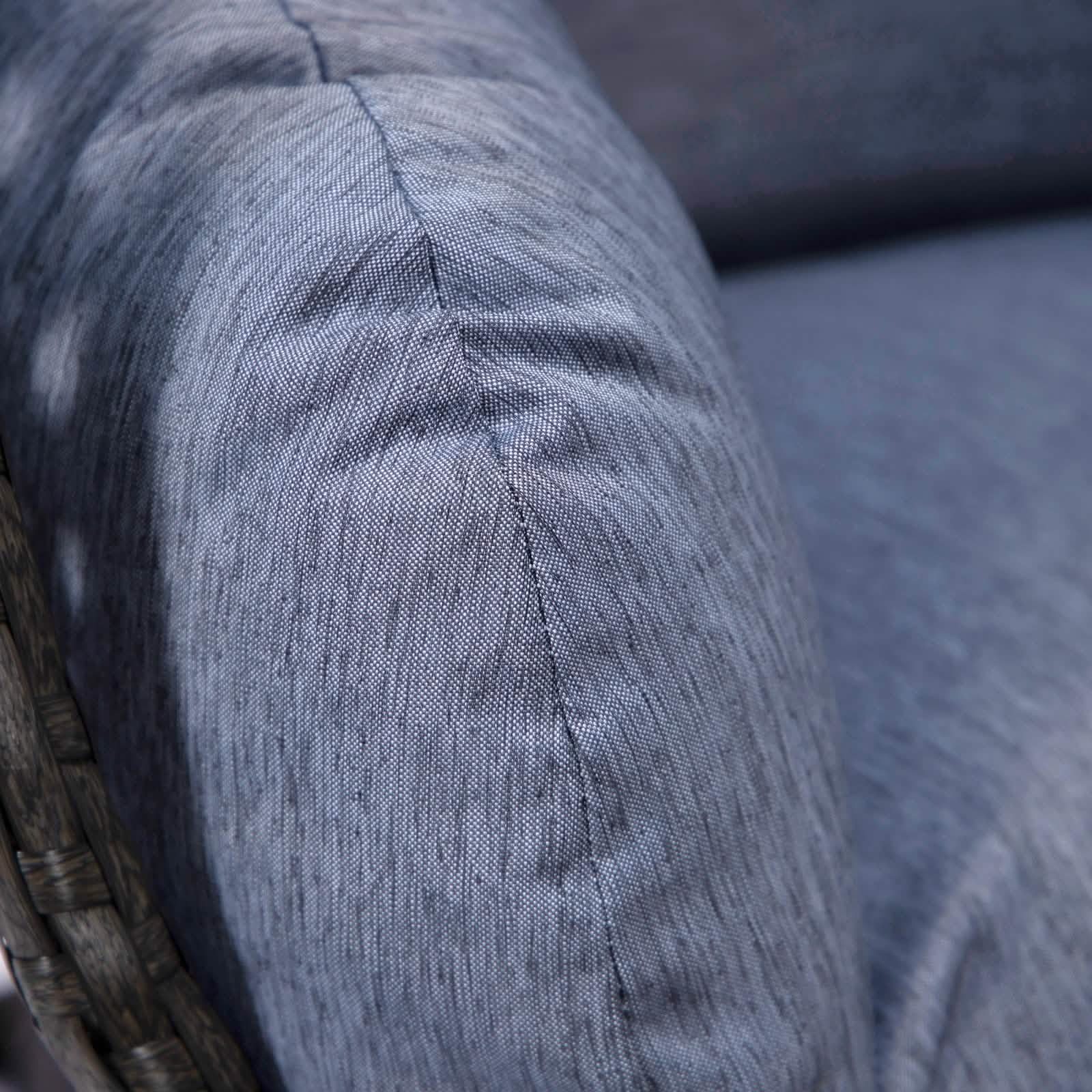 Charcoal Wicker Hanging Single Egg Swing Chair With Cushions Taupe Leisuremod