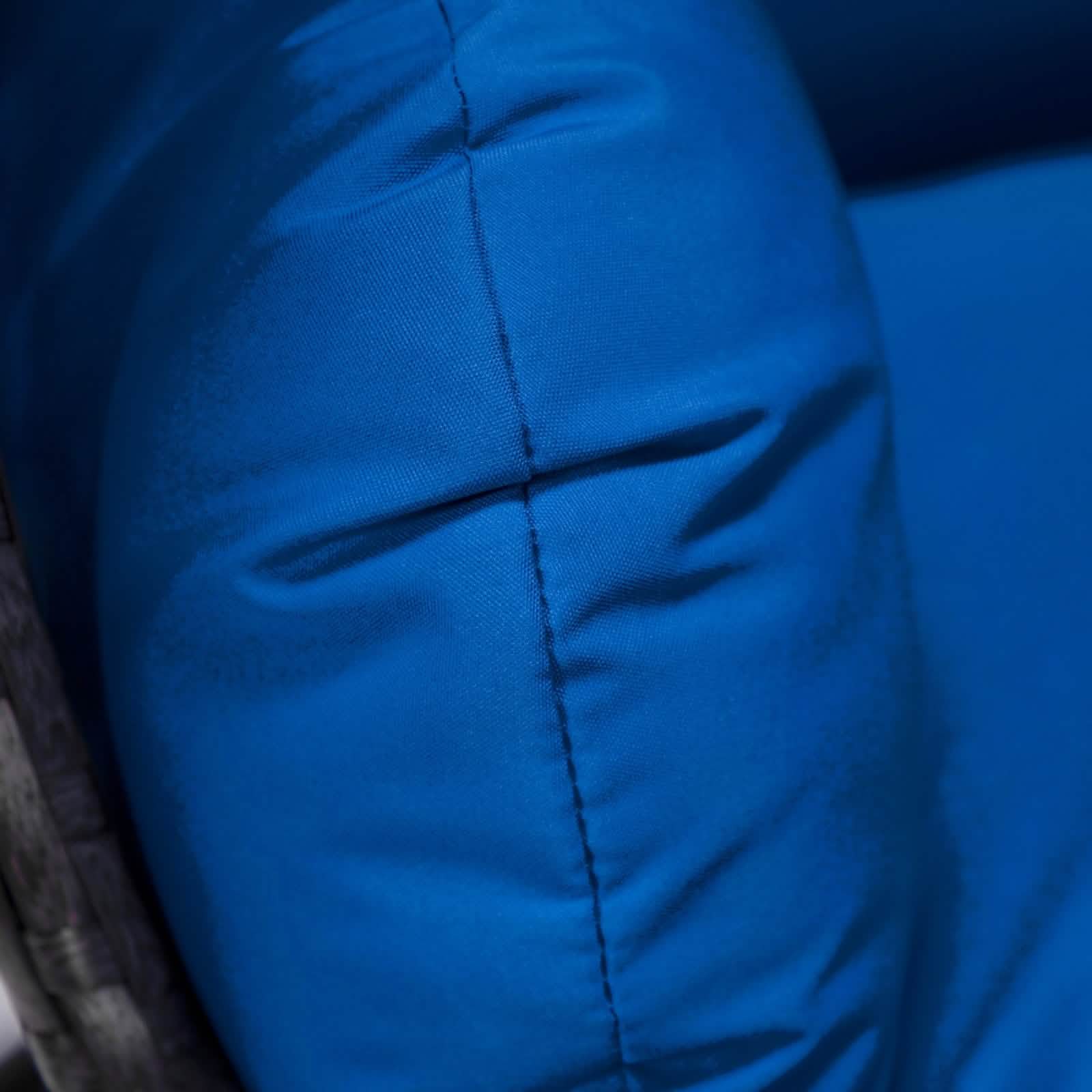 Charcoal Wicker Hanging Single Egg Swing Chair With Cushions Taupe Leisuremod