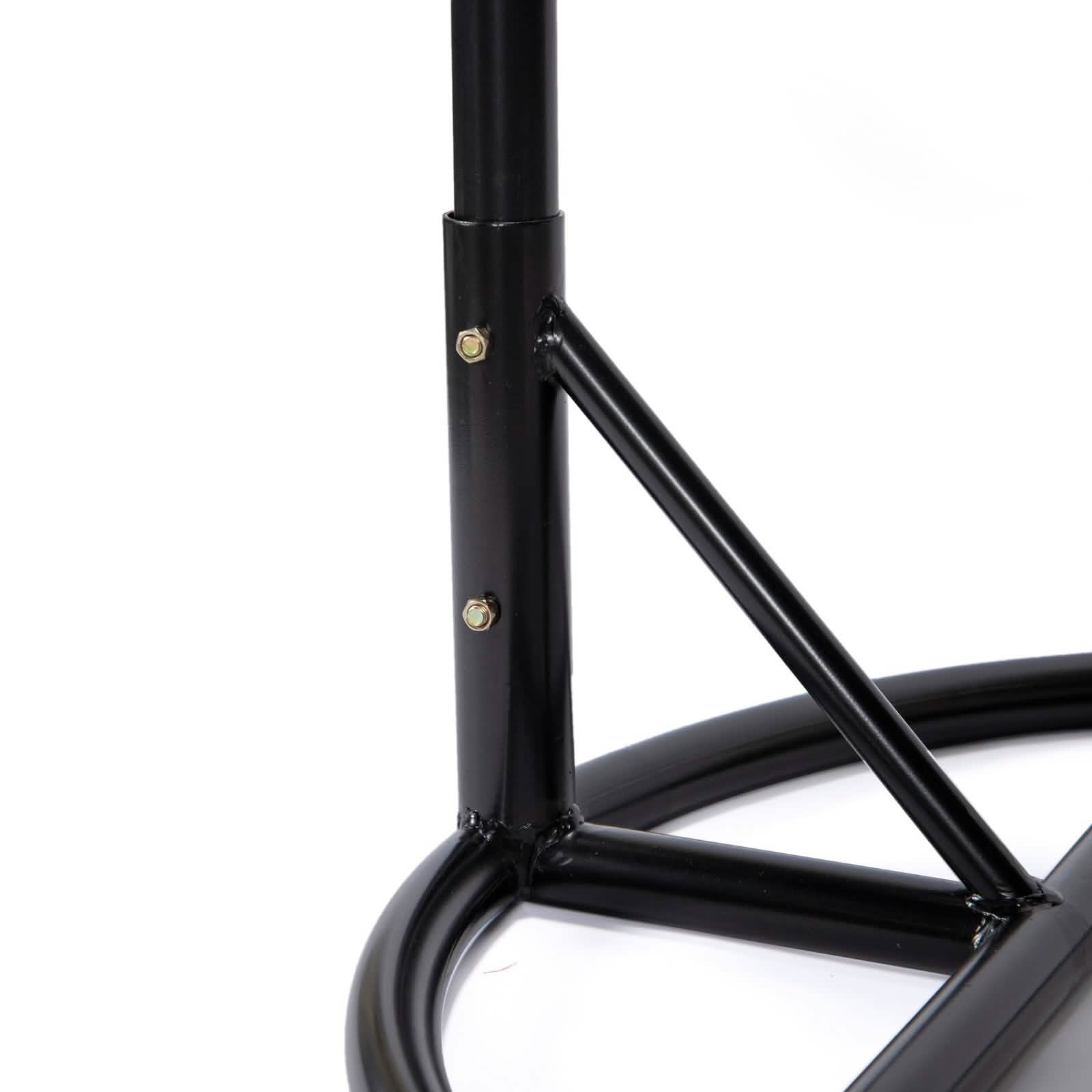 Charcoal Wicker Hanging Single Egg Swing Chair With Cushions Taupe Leisuremod