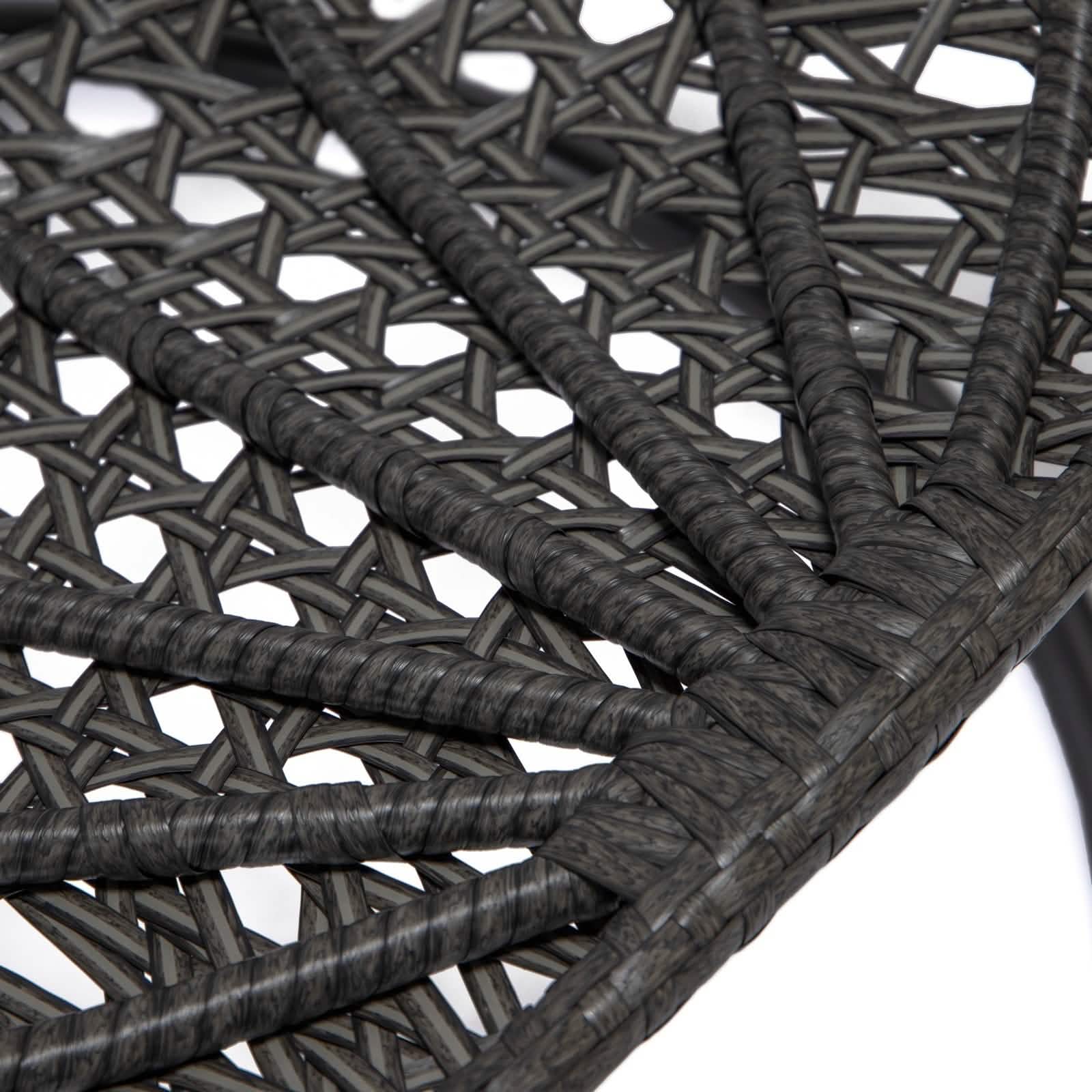 Charcoal Wicker Hanging Single Egg Swing Chair With Cushions Taupe Leisuremod