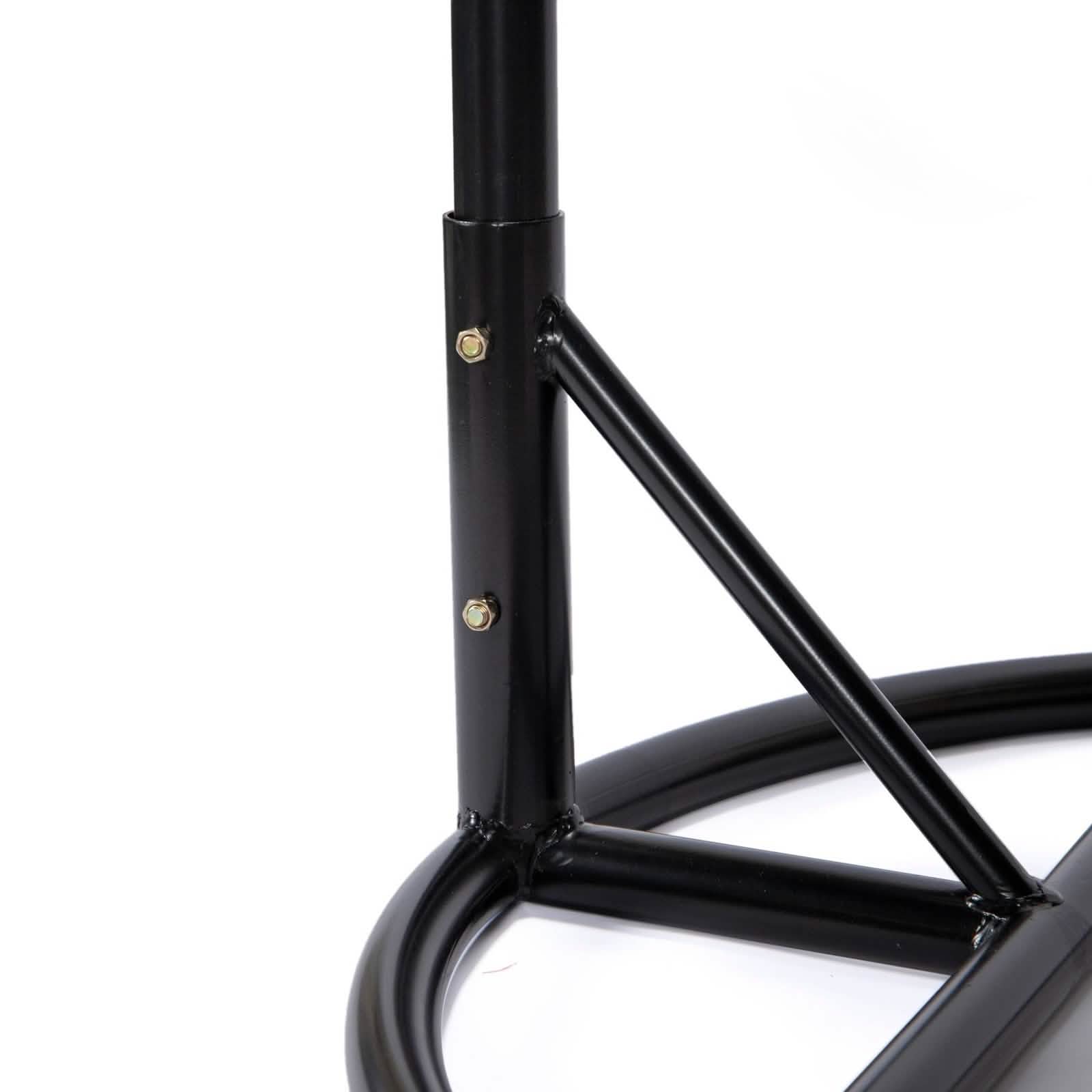 Charcoal Wicker Hanging Single Egg Swing Chair With Cushions Beige Leisuremod