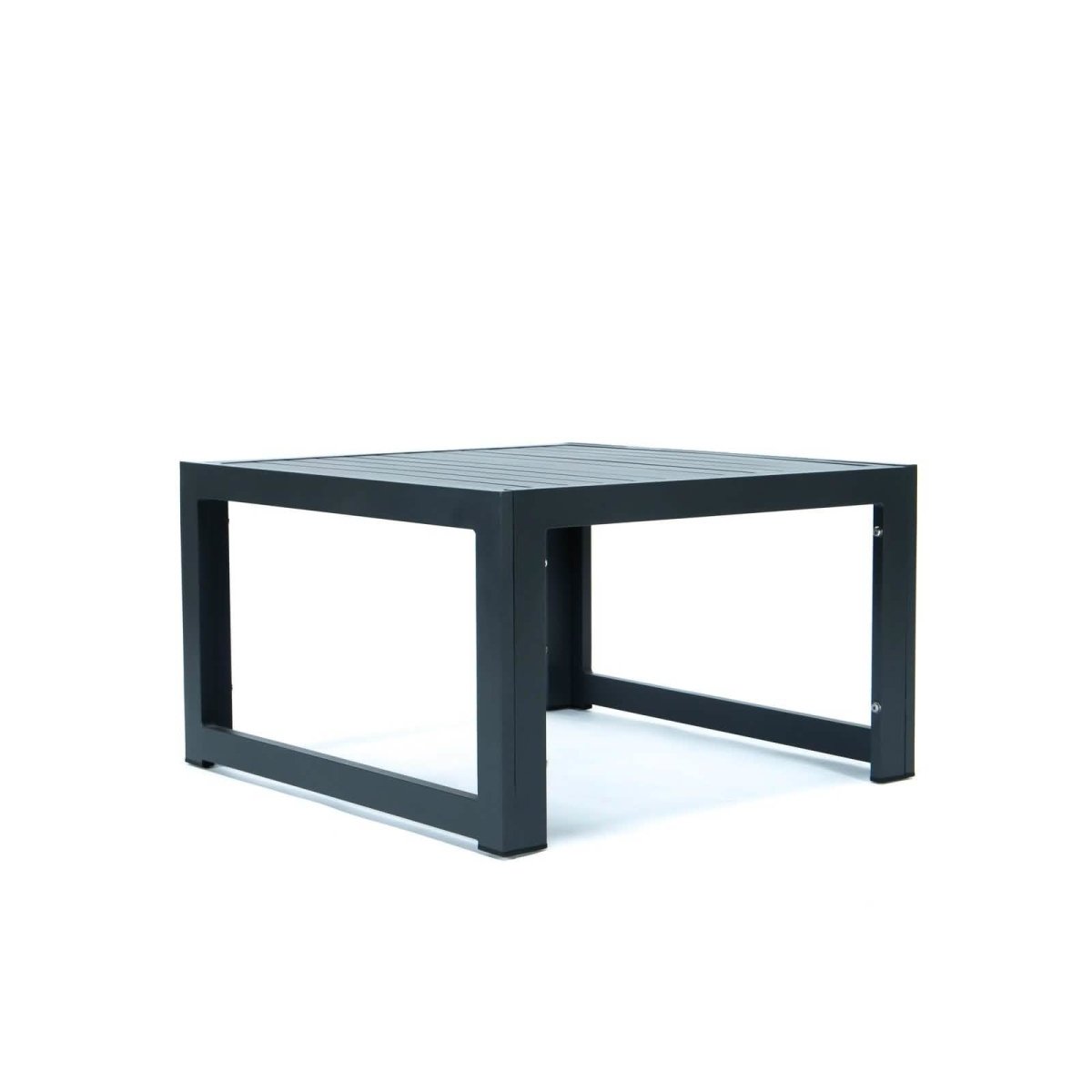 Chelsea 5-Piece Middle Patio Chairs and Coffee Table Set Black Aluminum With Cushions Leisuremod