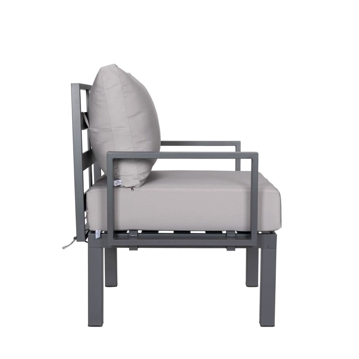 Leisuremod Chelsea 7-Piece Patio Sectional Set in Black Aluminum with Fire Pit Table