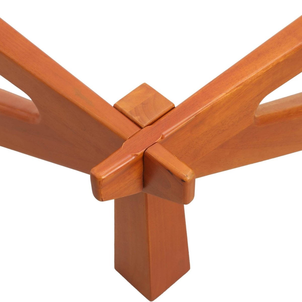 Imperial Triangular Coffee Table with a Glass Tabletop and Wood Base Light Walnut Coffee Table Leisuremod